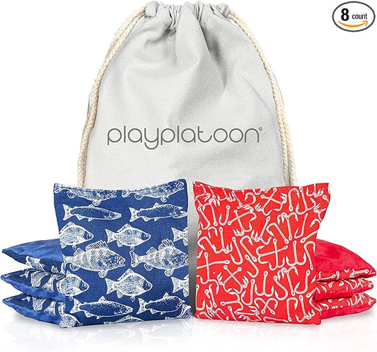 Professional Cornhole Bags - Set of 8 Regulation All Weather Double Sided - Sticky Side/Slick Side