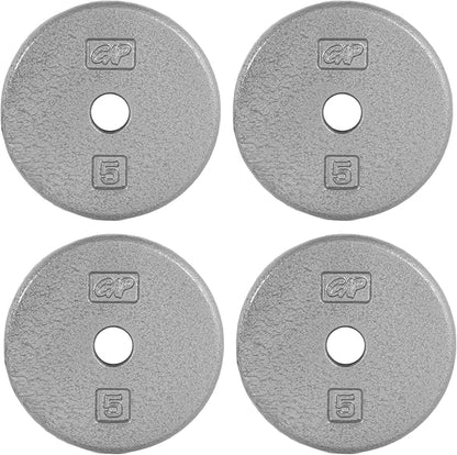 CAP Barbell Standard 1-Inch Cast Iron Weight Plates - Singles & Sets | 1.25-50 lbs | Multiple Options