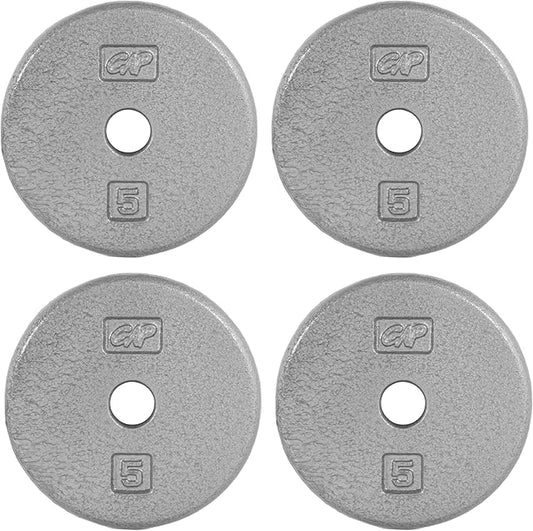CAP Barbell Standard 1-Inch Cast Iron Weight Plates - Singles & Sets | 1.25-50 lbs | Multiple Options