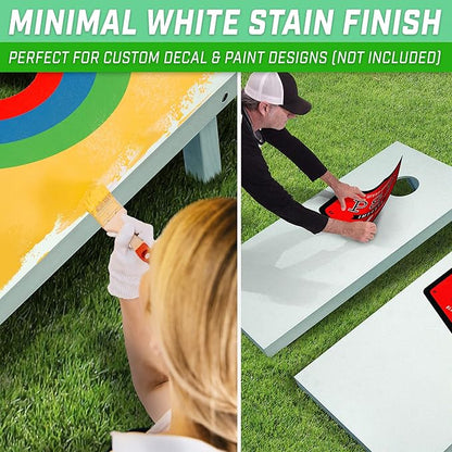 GoSports 4 ft x 2 ft Regulation Size Wooden Cornhole Boards Set - Includes Carrying Case and Over 100 Optional Bean Bag Colors