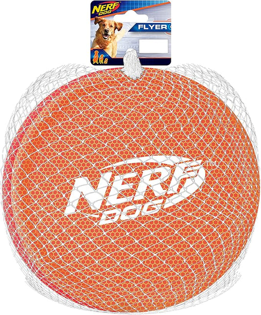 Nerf Dog Nylon Flyer Dog Toy, Flying Disc, Lightweight, Durable and Water Resistant, Great for