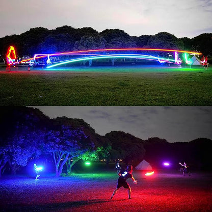 TOSY Bundle of 3 - RGB Black + Red + Green - Frisbee 108 LEDs, 16 Million Colors