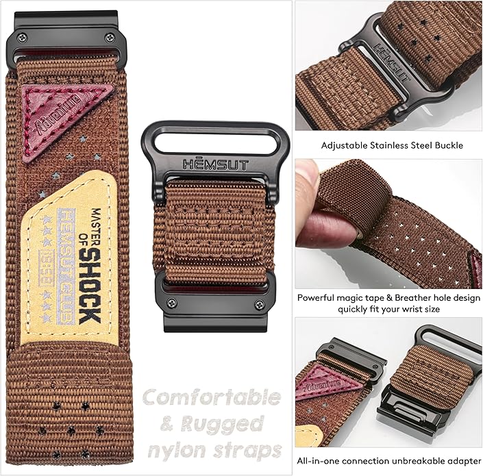 Rugged Nylon Sports Strap With Woven Loop Design, Compatible With Venu 2, 3, Plus, Sq, Sq 2, Music (Not 2S)