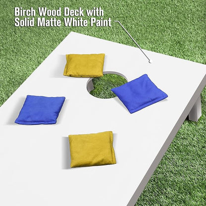 GoSports 4 ft x 2 ft Regulation Size Wooden Cornhole Boards Set - Includes Carrying Case and Over 100 Optional Bean Bag Colors