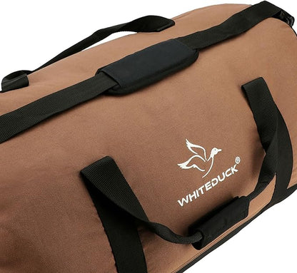 WHITEDUCK Heavy Duty Canvas Duffel Bag for Men and Women - Foldable Military Army Style Duffel Bag, with Full Length Zipper- Outdoors, Travel, Gym & Storage