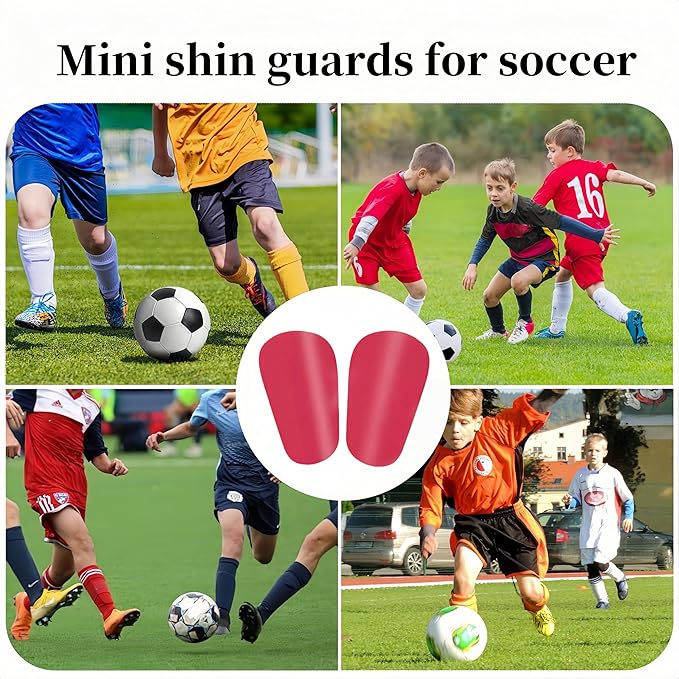 2 Pairs Mini Shin Guards Youth Soccer Tiny Shin Protective Pads Small Shin Guards Miniature Shin Pads Professional Protection for Soccer Players Kids Teenagers