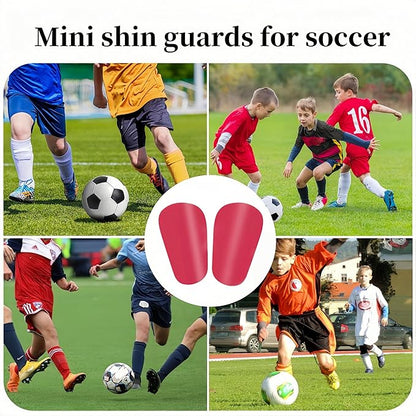 2 Pairs Mini Shin Guards Youth Soccer Tiny Shin Protective Pads Small Shin Guards Miniature Shin Pads Professional Protection for Soccer Players Kids Teenagers