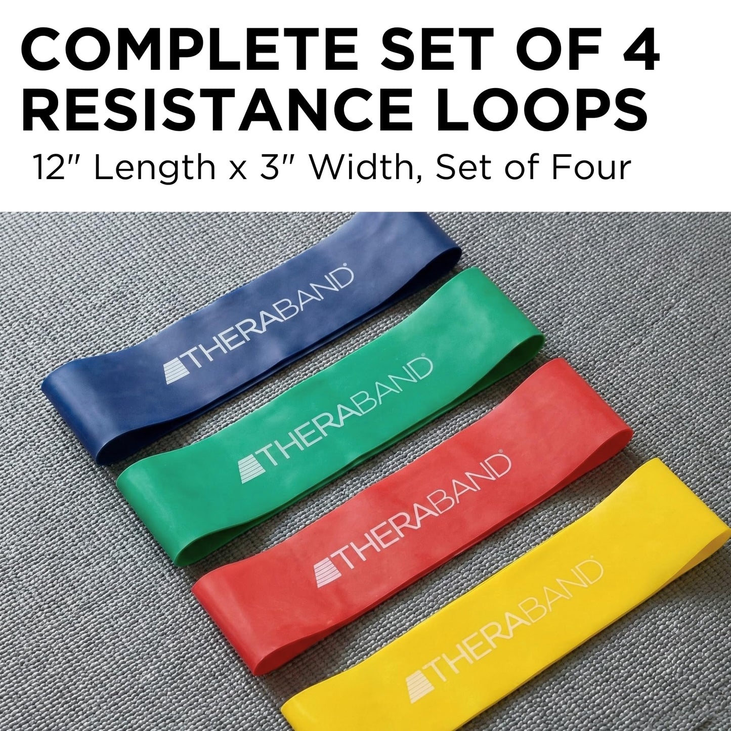 THERABAND Resistance Band Loop Set, 12", Exercise, Workout, Therapy