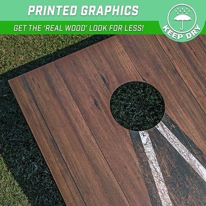 GoSports 3 x 2 ft Cornhole Board Set - Portable Outdoor Toss Game for Adults & Family - Includes Set of 8 Bean Bags with Built-in Storage - Choose Your Style