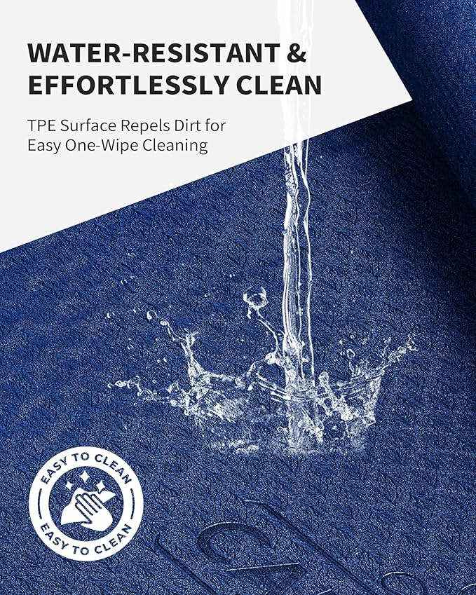 CAMBIVO Large Yoga Mat (6'x 4'), Extra Wide Workout Mat for Men and Women, Yoga Mat Thick 1/3 &1/4 Exercise Mats for Home Workout, Yoga, Pilates (Black,1/4 inch)