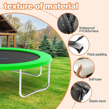 Trampoline Pad 10ft 12ft 14ft 15ft 16ft Trampoline Replacement Safety Pad, Waterproof and Tear-Resistant Safety Spring Cover Round Frame Pad, Trampoline Pad Replacement