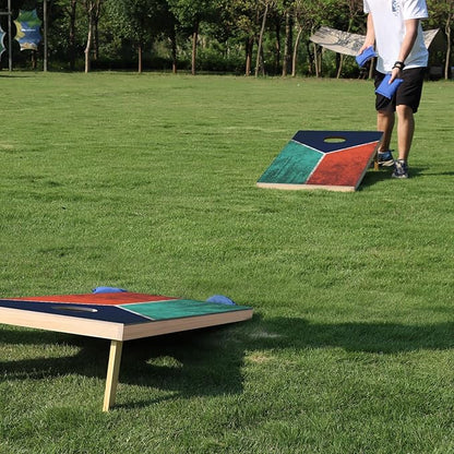 Cornhole Boards Set - Regulation Size 4x2/3x2ft Solid Wood Corn Hole Game Set with 8 Bean Bags and 2 Cornhole Boards - Perfect for Outdoor Game
