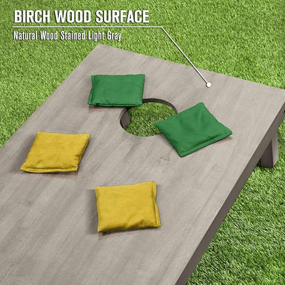GoSports 4 ft x 2 ft Regulation Size Wooden Cornhole Boards Set - Includes Carrying Case and Bean Bags (Choose Your Colors) Over 100 Color Combinations