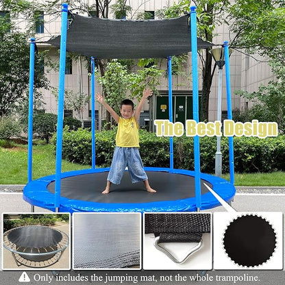 Trampoline Mat, Fits 8FT Frame, with 42/48 V-Rings and Spring Tool, Replacement Jumping Mat, Reinforce, UV-Resistant, Not Include Spring