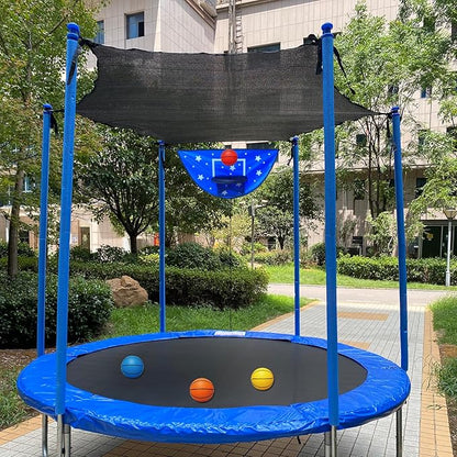 Trampoline Basketball Hoop, Attachment with Pump and Mini Ball, Universal Trampoline Accessories, Easy to Install