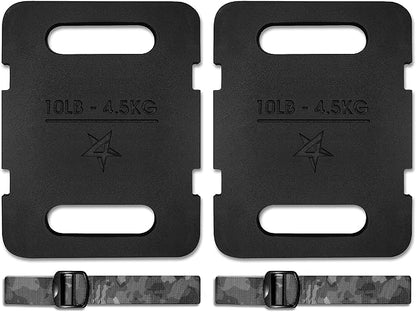 Yes4All Adjustable Ruck Weight with Straps for Rucking, Swings, Squat & Strength Training - Multiple Weights: 10LB to 40LB