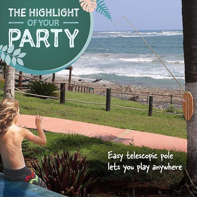 Tiki Toss Ring Toss Game for Adults & Kids - Hook and Ring Games with String and Hooks for Indoor/Outdoor Use, Man Cave Decor & Stuff, Gifts for Men - Standard or Deluxe 12.3" / Tiny 5"