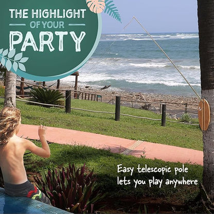 Tiki Toss Ring Toss Game for Adults & Kids - Hook and Ring Games with String and Hooks for Indoor/Outdoor Use, Man Cave Decor & Stuff, Gifts for Men - Standard or Deluxe 12.3" / Tiny 5"