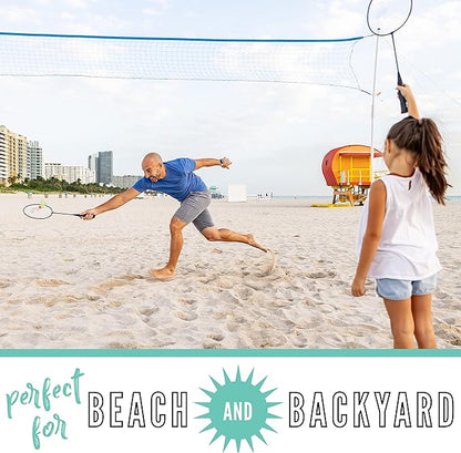 Franklin Sports Fun 5 Combo Outdoor Game Set - Backyard, Beach + Camping Games for Kids - Badminton, Volleyball, Flip Toss, Flying Disc - Horseshoes or Ring Toss