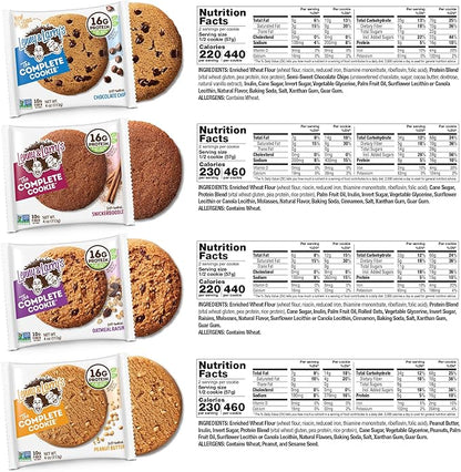 Lenny & Larry's The Complete Cookie, 8 Flavor Variety Pack, Soft Baked, 16g Plant Protein, Vegan, Non-GMO, 4 Ounce Cookie (Pack of 16)