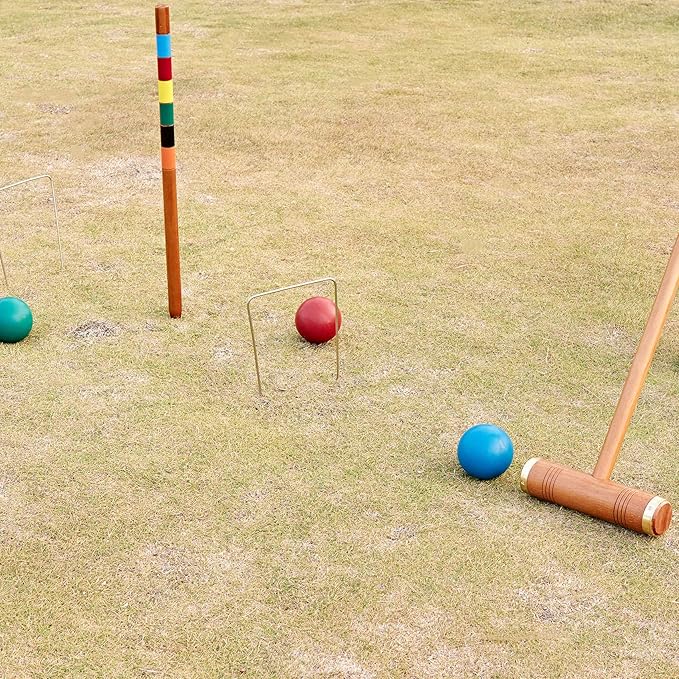 ApudArmis Deluxe Size Croquet Wickets, Set of 9 Colorful Square Arrow Wickets Replacement for 35In & 32In &28In Croquet Lawn Backyard Outdoor Game (10.6In Height & 6.7In Width)