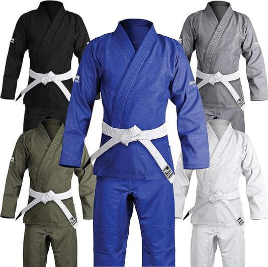 Hawk Sports Brazilian Jiu Jitsu Gi for Men and Women with Jacket, Pants, and White Belt for Martial