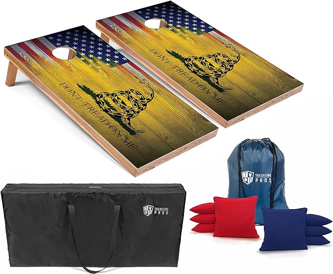 Tailgating Pros Cornhole Boards - 4'x2' Lightweight Cornhole Game- Includes Carrying Case, Set of 8 Corn Hole Bags & Tote