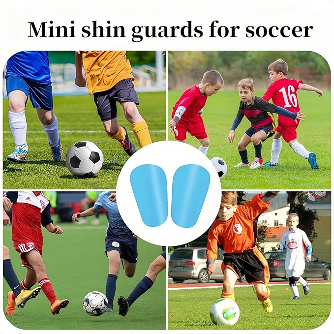 2 Pairs Mini Shin Guards Youth Soccer Tiny Shin Protective Pads Small Shin Guards Miniature Shin Pads Professional Protection for Soccer Players Kids Teenagers