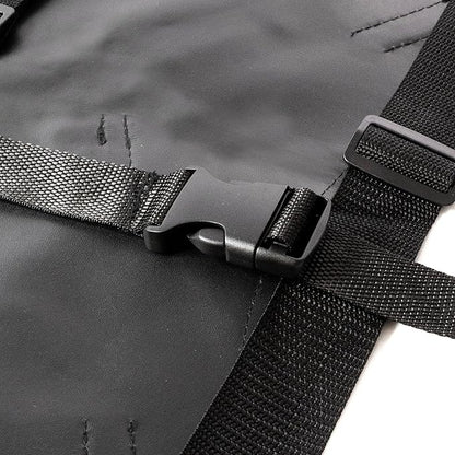 Sword Back Holster Complete with Balaclava. Black Leather Carrying Case, Ninja Hero Sheath-Weapons Holder for Anime or Halloween Costumes and Medieval Warrior Cosplay - Soport para espadas Ninja