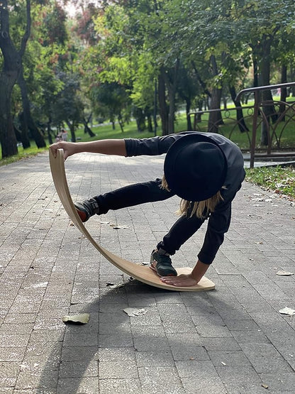 NUTTY TOYS Montessori Wooden Wobble Board for Kids & Adults -100% Natural Wood Balance Board Toddler Balancing Toy Unique Boy & Girl Open Ended Toy Best Christmas Stocking Stuffer Gifts Idea 2025