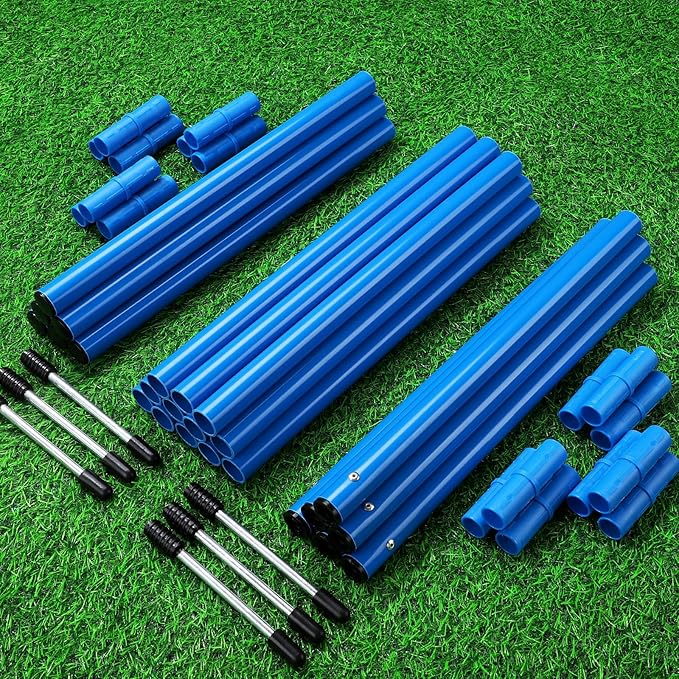 TOBWOLF 6PCS 6FT Adjustable Soccer Agility Training Poles, Detachable Sports Training Speed Sticks, Slalom Training Agility Pole Set, Outdoor Speed & Agility Turf Training Poles for Soccer Drills