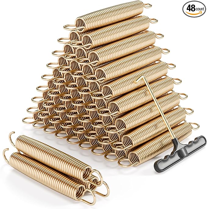 Trampoline Springs Heavy Duty with Swivel & Straight Hooks, Stainless Steel Trampoline Accessories Ideal Spring Replacement, Includes T-Hook Tool