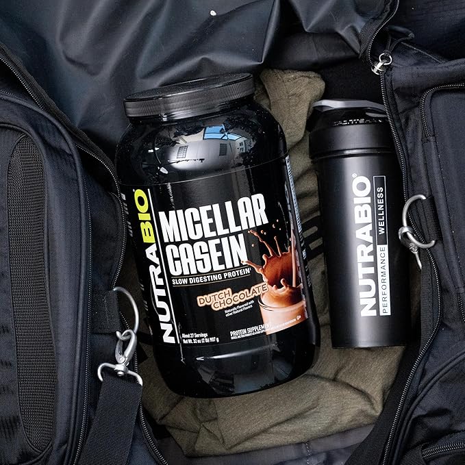 NutraBio Casein Protein Powder, Micellar Casien Powder, 25g Slow Digesting Protein, Helps Keep You Full, Overnight Muscle Recovery & Growth, BCAA & EAA, Gluten Free, Soy Free, 2lb Chocolate