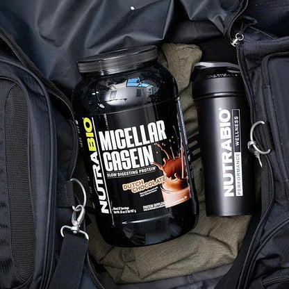 NutraBio Casein Protein Powder, Micellar Casien Powder, 25g Slow Digesting Protein, Helps Keep You Full, Overnight Muscle Recovery & Growth, BCAA & EAA, Gluten Free, Soy Free, 2lb Chocolate