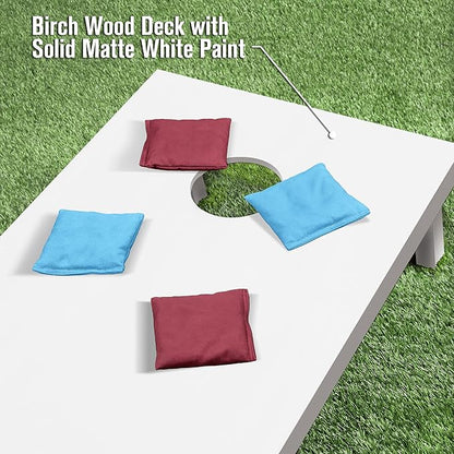 GoSports 4 ft x 2 ft Regulation Size Wooden Cornhole Boards Set - Includes Carrying Case and Over 100 Optional Bean Bag Colors