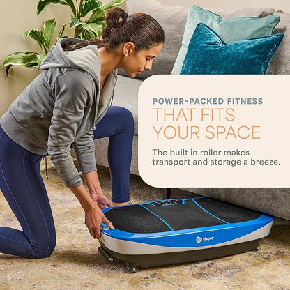 Lifepro Rumblex Max 4D Black Vibration Plate Exercise Machine with Loop Resistance Bands for Home Fitness Shaping Training Recovery Tone & Strength