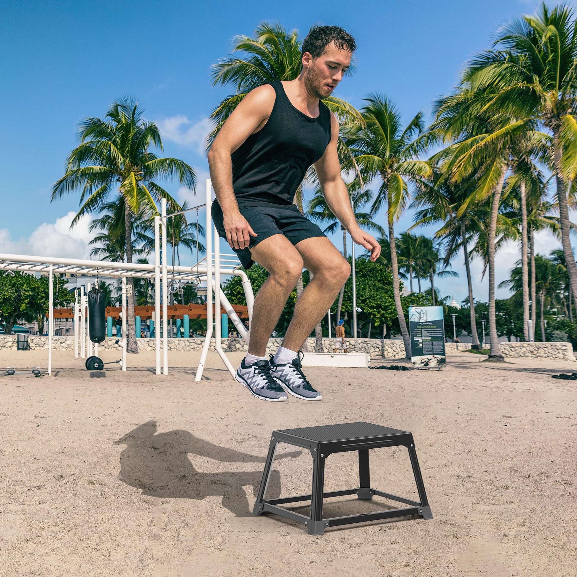 GanFindX Metal Plyometric Jump Box 12 Inch Steel Box for Home Gym Training