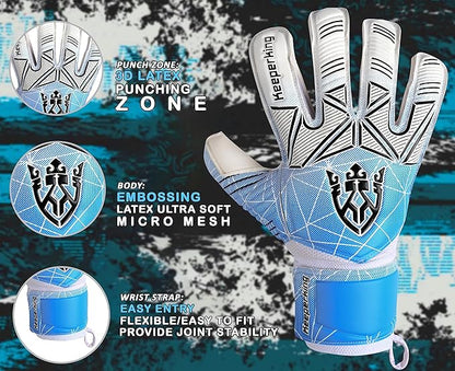 Soccer Goalie Goalkeeper Gloves for Kids Boys Youth & Adult,Latex Strong Grip Palms with Removable Finger Spines Protection Children Football Gloves for Training/Match(Sizes 5-10,6 Styles)