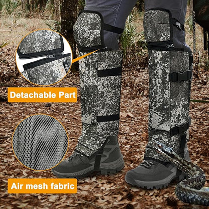 Snake Gaiters Leg Guards, Waterproof Snake Guards, Adjustable Snake Bite Protection for Lower Legs, Snake Chaps for Men&Women