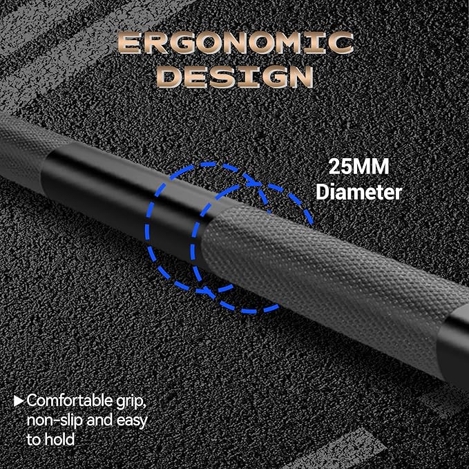 Barbell Bar for Weightlifting - 7FT Heavy Duty (1500LB/700LB), 4FT Short (500LB), 47" EZ Curl Bar - Fits 2" Standard Plates - Home Gym Strength Training