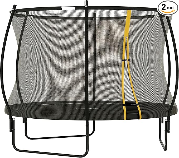 Soozier Trampoline Outdoor, Recreational Trampoline with Net Enclosure, Curved Poles and Safety Spring Cover for Kid Adults, ASTM Approved