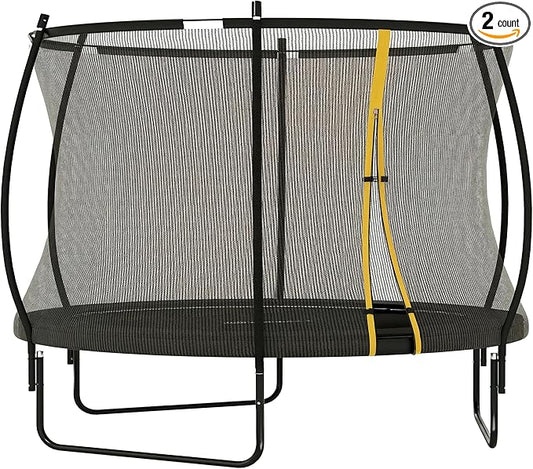Soozier Trampoline Outdoor, Recreational Trampoline with Net Enclosure, Curved Poles and Safety Spring Cover for Kid Adults, ASTM Approved