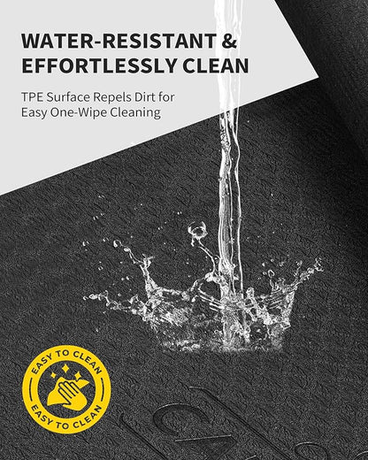 CAMBIVO Large Yoga Mat (6'x 4'), Extra Wide Workout Mat for Men and Women, Yoga Mat Thick 1/3 &1/4 Exercise Mats for Home Workout, Yoga, Pilates (Black,1/4 inch)