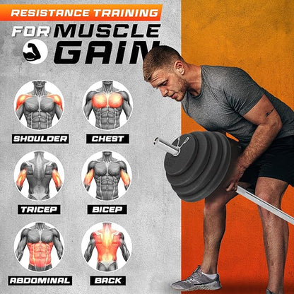 Yes4All Standard 1" Cast Iron Weight Plate - Ideal for Strength Training - Multiple Weight: 5LB to 25LB (Single & Set of 4)