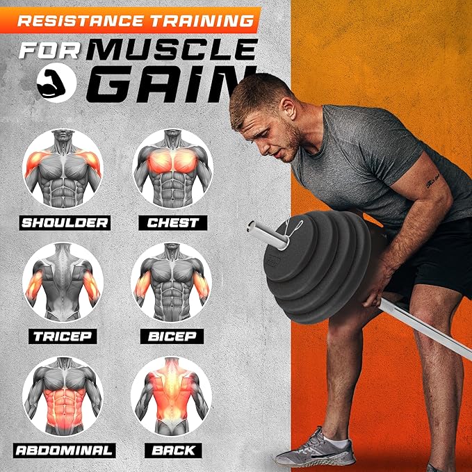 Yes4All Standard 1" Cast Iron Weight Plate - Ideal for Strength Training - Multiple Weight: 5LB to 25LB (Single & Set of 4)