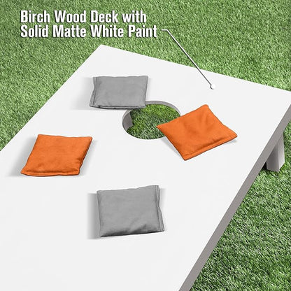 GoSports 4 ft x 2 ft Regulation Size Wooden Cornhole Boards Set - Includes Carrying Case and Over 100 Optional Bean Bag Colors