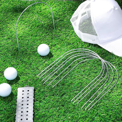 Deekin Set of 9 Croquet Wickets Replacement for Croquet Metal Hoops with Galvanized and Plastic Coating for Family Lawn Backyard Outdoor Game(U Shape)