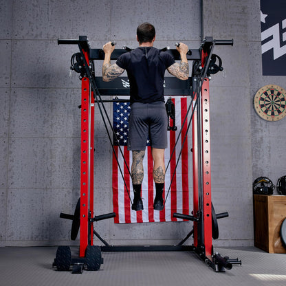 MAJOR FITNESS F22 Power Rack, 1600lbs All-in-One Squat Rack with Cable Crossover, Dual Pulley