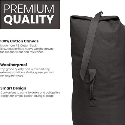 WHITEDUCK 30"x50" (737L) Top Load Canvas Duffel Bag ??Military-Grade, Tear-Proof & Weatherproof, Heavy Duty for Travel, Outdoors & Military Use, with Padlock Compatibility, 5 Colors