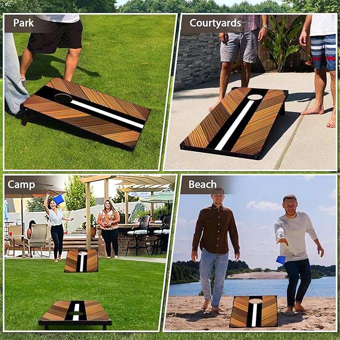 2’x3’ Cornhole Boards Set, Cornhole Outdoor Game Set - Corn Hole Toss Boards Set with 8 Cornhole Bags and 2 Cornhole Boards, Cornhole Sets for Adults Lawn Outside Backyard Games